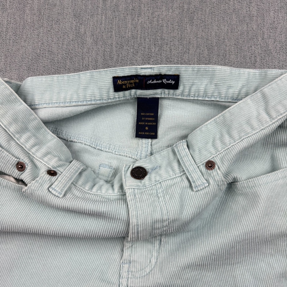 Abercrombie & Fitch‎ Pants Womens 6 Fits 29x31 Blue Corduroy Bootcut Flared Y2k - Picture 3 of 13